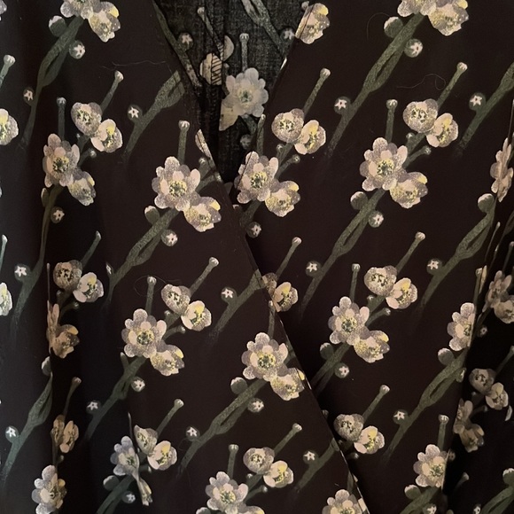 Brooks Brothers Zac Posen Snow Blossom Print Cotton Sateen Wrap Dress 🌼 - Picture 8 of 9